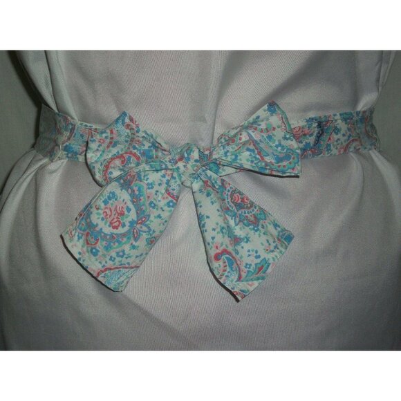 Handmade Pink Blue Chevron Half Apron Pocket Ric Rac Paisley Kitchen Cooks - Picture 4 of 6